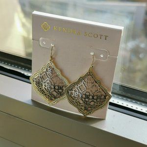 Kendra Scott Kirsten Silver Filigree Gold earrings